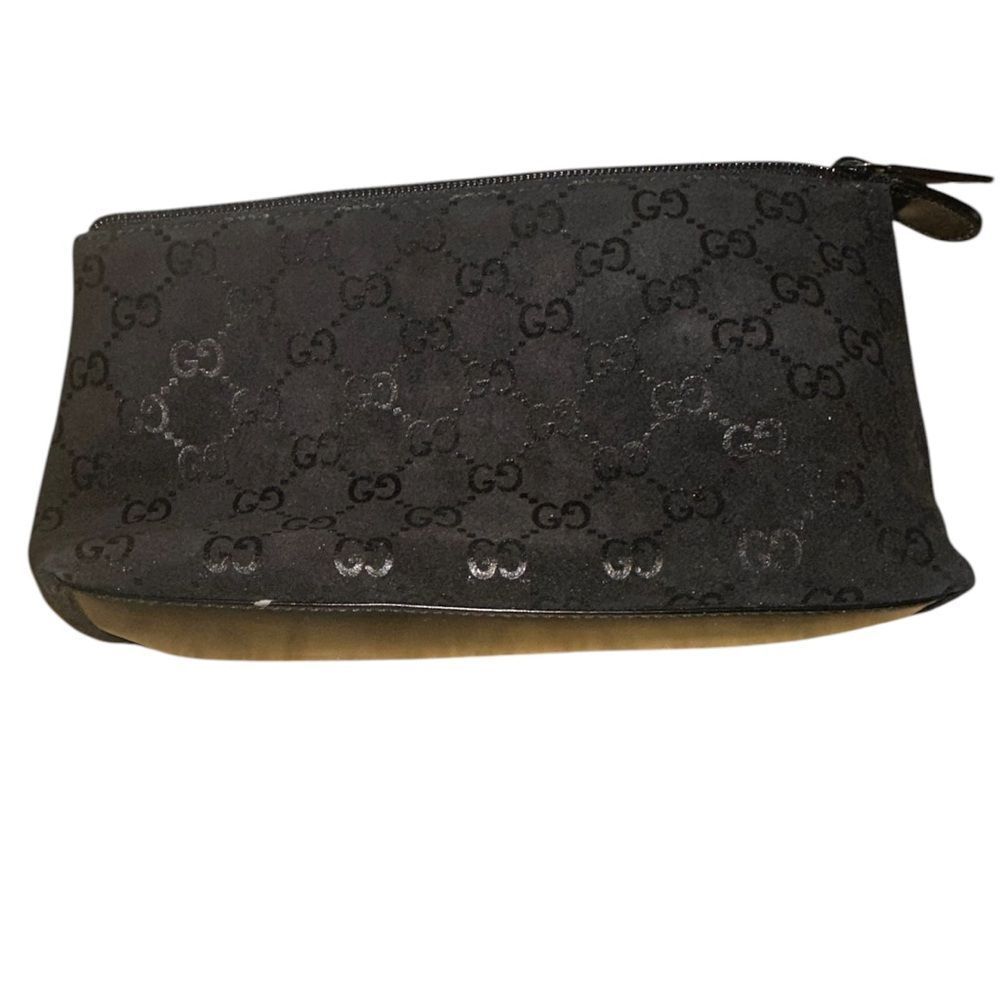 Gucci Textured Black Velvet Pouch.